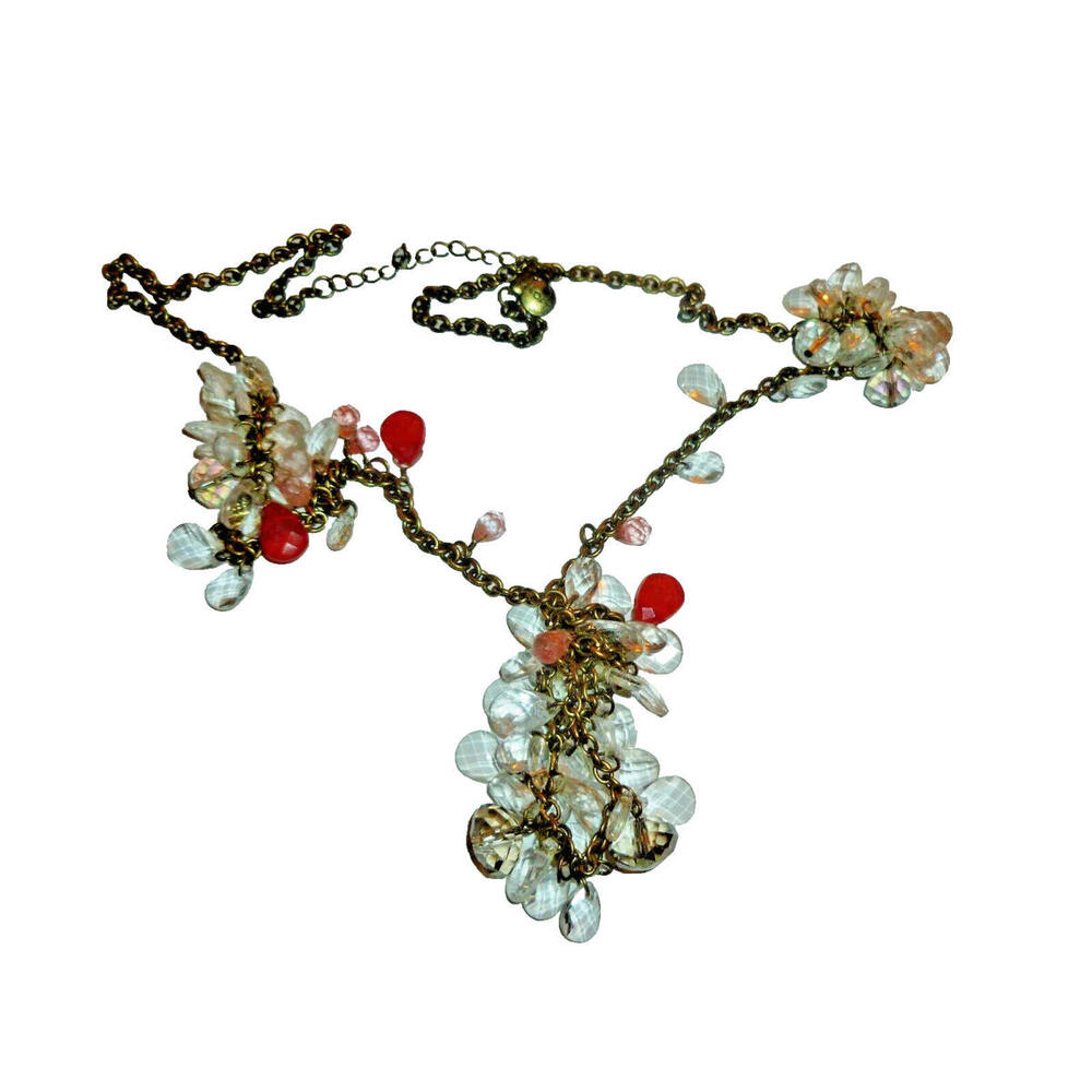 Ann Taylor Statement Necklace Chian Beads‎ 26" Lariat Style